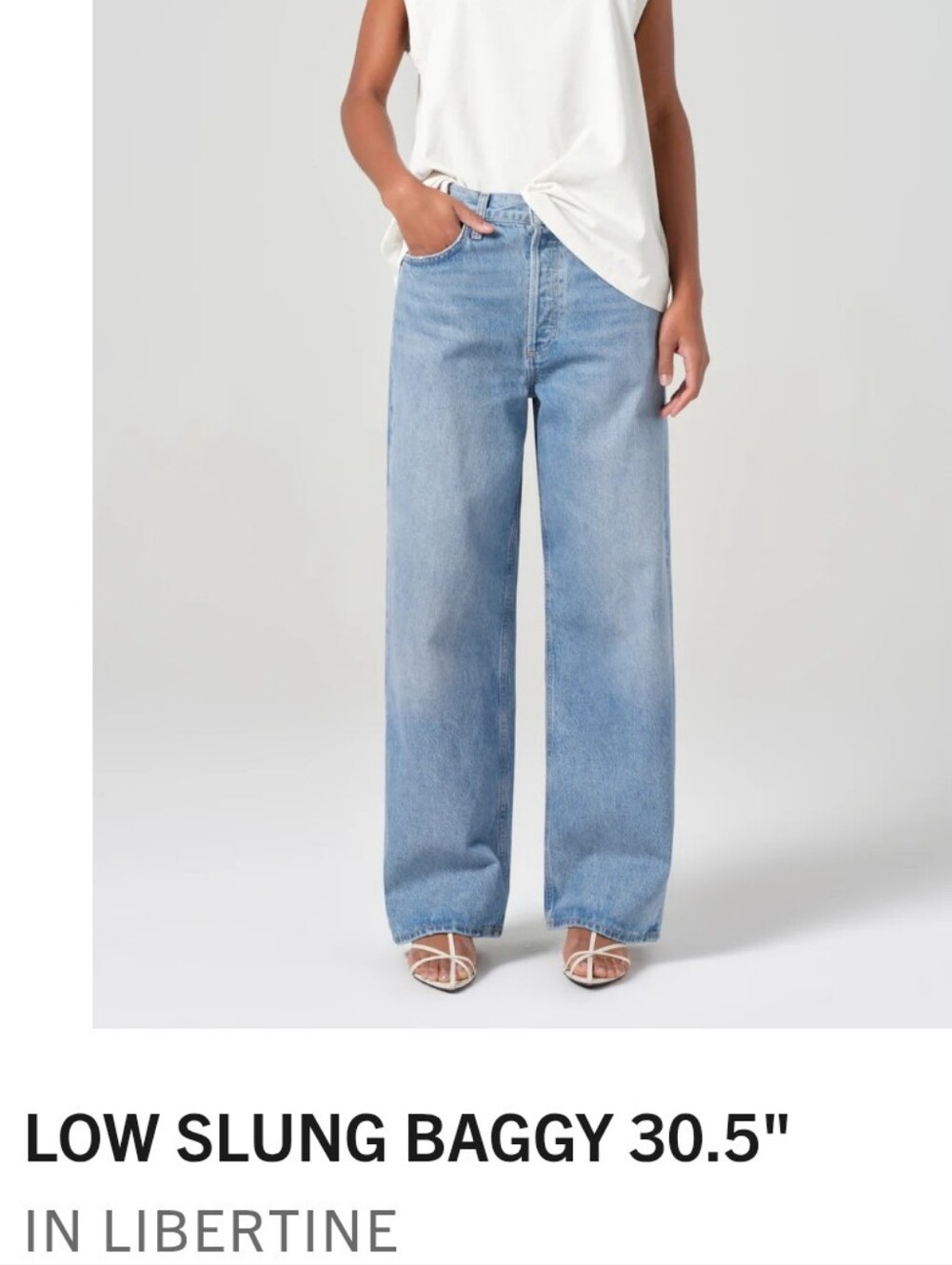 Agolde Wide-Leg Low-Slung Jeans in Light Blue